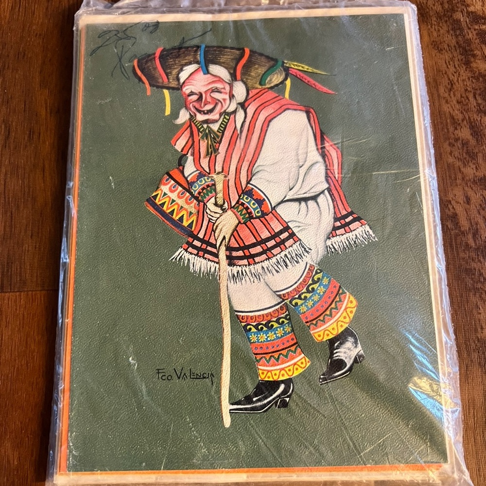 Tribal Ethnic Dancers Beautiful People Art Note Cards Vintage Fco Valencia